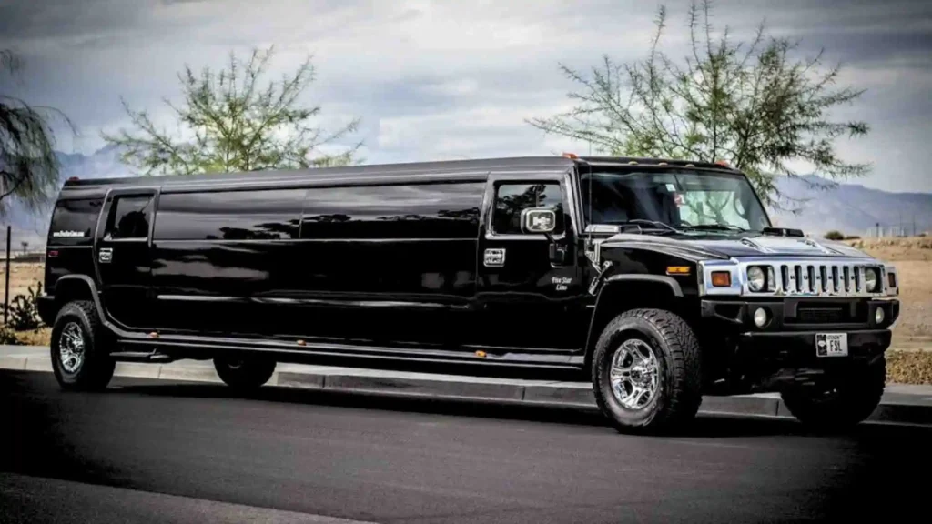 Fully stretch hummer limousine in black color