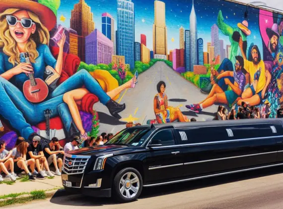 Escalade limousine for a mural tour