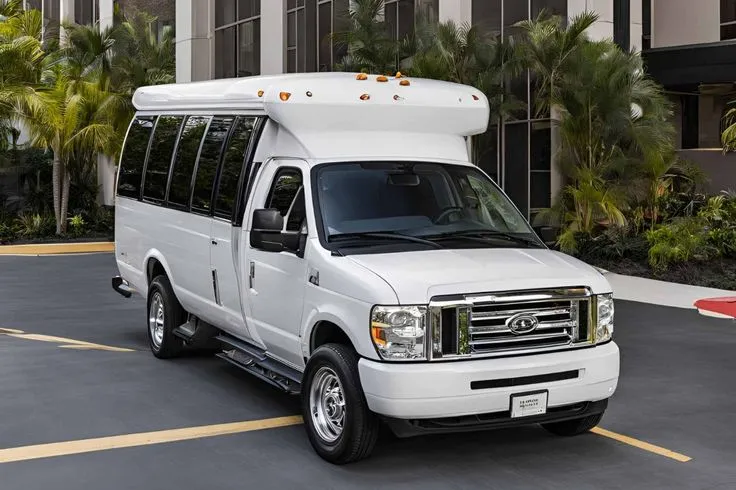 A white colored 20 seater party bus in Nashville